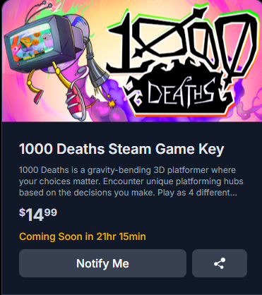 GamerPauly Modding & Gaming (@gamerpauly) on Twitter photo 1000 DEATHS OUT 7TH AUGUST !
I reviewed this a while back and it was a lot of fun!
Game developed and published by <a href="/pariahinteract/">PARIAH | wishlist 1000 Deaths on Steam</a>
USE MY LINK AND GET A FREE BONUS GAME FROM ME!
oncade.gg/l/3UHami 1000 DEATHS OUT 7TH AUGUST !
I reviewed this a while back and it was a lot of fun!
Game developed and published by <a href="/pariahinteract/">PARIAH | wishlist 1000 Deaths on Steam</a>
USE MY LINK AND GET A FREE BONUS GAME FROM ME!
oncade.gg/l/3UHami