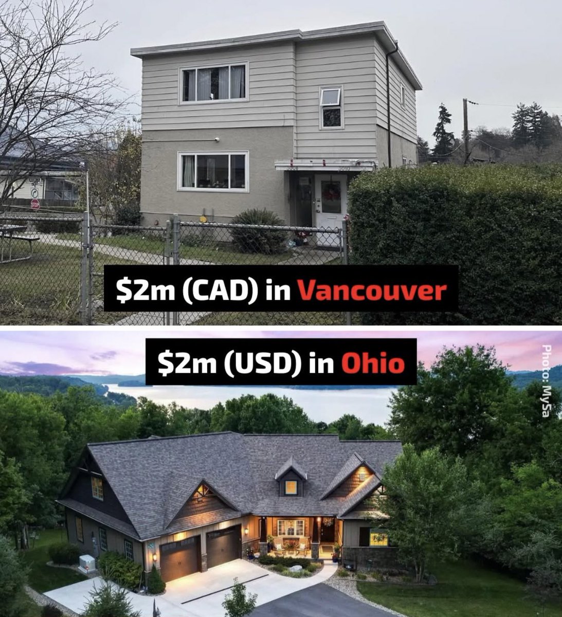 What $2 million gets you in Vancouver vs Ohio 🇨🇦 🇺🇸