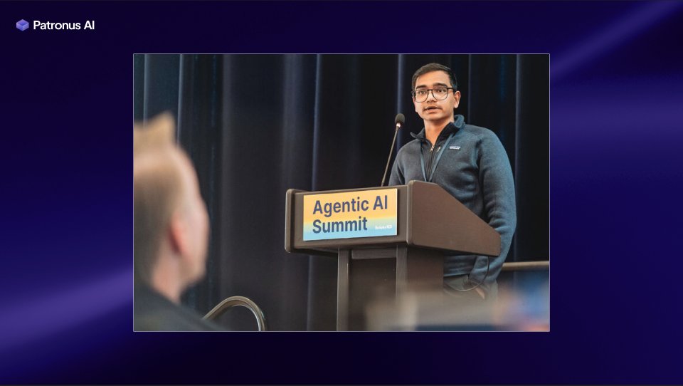 PatronusAI (@patronusai) on Twitter photo Thank you, <a href="/BerkeleyRDI/">UC Berkeley RDI</a>, for hosting the Agentic AI Summit and having us!
<a href="/getdarshan/">Darshan Deshpande</a>, one of our research scientists, who leads agent evaluation here at Patronus, presented at the summit!
Here are a few takeaways:
* Given context explosion and increasing domain depth and Thank you, <a href="/BerkeleyRDI/">UC Berkeley RDI</a>, for hosting the Agentic AI Summit and having us!
<a href="/getdarshan/">Darshan Deshpande</a>, one of our research scientists, who leads agent evaluation here at Patronus, presented at the summit!
Here are a few takeaways:
* Given context explosion and increasing domain depth and