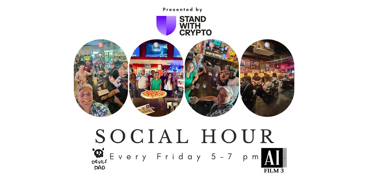 Shelton Beascochea🛡️ (@sheltonbeasco) on Twitter photo 📅 This week in Arizona crypto:
🍕 Fri 8/8, 5-7pm: Rafaelas in Glendale- Crypto Social Hour
Presented by <a href="/standwithcrypto/">Stand With Crypto🛡️</a> & <a href="/AI_film_3/">AI Film 3 - Official</a>
Curated by <a href="/TheDevilsDAO/">Devils DAO🛡️</a>
Join fellow creatives, crypto minds, and AI enthusiasts for community building over great pizza!
RSVP: 📅 This week in Arizona crypto:
🍕 Fri 8/8, 5-7pm: Rafaelas in Glendale- Crypto Social Hour
Presented by <a href="/standwithcrypto/">Stand With Crypto🛡️</a> & <a href="/AI_film_3/">AI Film 3 - Official</a>
Curated by <a href="/TheDevilsDAO/">Devils DAO🛡️</a>
Join fellow creatives, crypto minds, and AI enthusiasts for community building over great pizza!
RSVP: