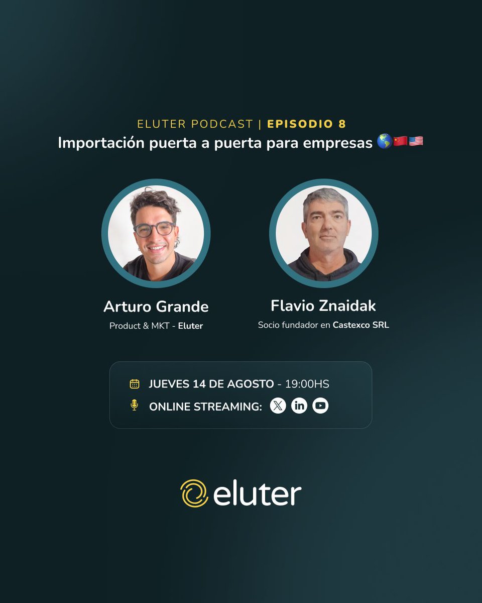 🚢 ¿Querés importar desde China sin volverte loco con la logística?

En el nuevo episodio de Eluter Podcast, hablamos con Flavio Znaidak, socio fundador de Castexco SRL, sobre cómo facilitar importaciones puerta a puerta para empresas en toda LATAM 🌎📦

🔹 Soluciones llave en