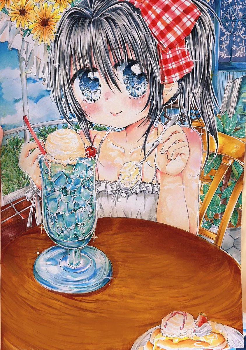 クリームソーダかわいく描けたから見て見て