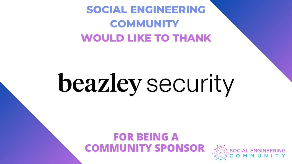 Thank you Beazley Security for being a returning Community Sponsor! 🙌👏