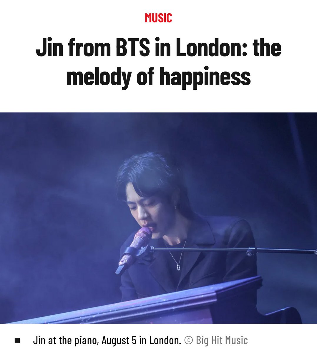 jinnieslamp's tweet photo. Paris Match: “Jin of BTS in London: The Melody of Happiness” (Thread)

“There are no dancers, no flashy sets, no loud special effects. Just the singer, his 4 musicians, and his audience – the central part of his concert. Because it is for them, and with them, that Kim Seokjin performs.

His tour ‘RUNSEOKJIN_ep.TOUR’ is a derivative of his now-famous self-produced entertainment show on YouTube, Run Jin, a program where Jin – in every way – took on the craziest challenges. The success was such that he even had icon Tom Cruise as a guest. To wrap up this project beloved by fans, Jin decided to turn it into a tour, and this time, it is the ARMY who are tasked with playing along with him.”

#RUNSEOKJIN_epTOUR
#Jin_TOUR_LONDON 
#RUNSEOKJIN_epTOUR_LONDON
