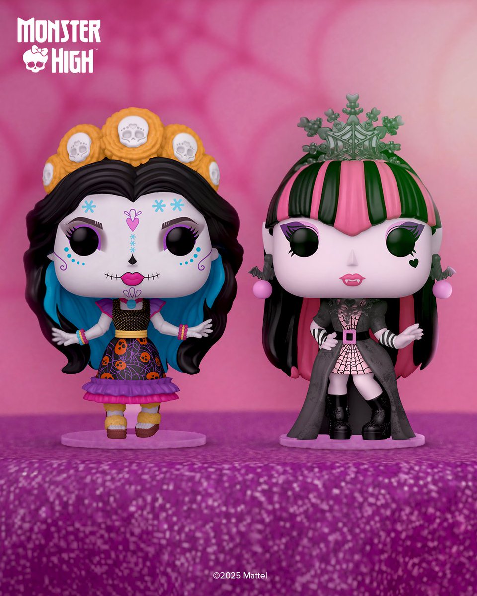 Too ghoul for school! 💀🎀 Complete your Monster High™ collection with POP! Draculaura™ and POP! Skelita™. 

bit.ly/4lckdzd

#Funko #FunkoPOP #Mattel #MonsterHigh