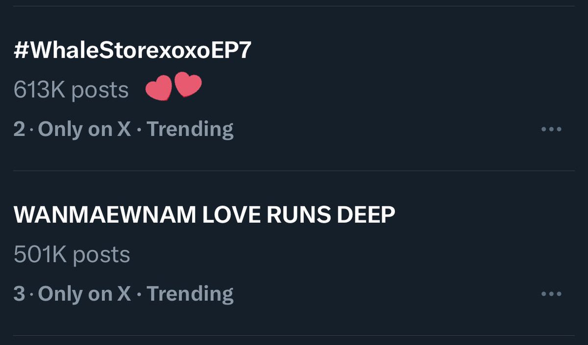 613K+ achieved 🥳

If you see this, reply with “700K SOON” + 🏷️ 

WANMAEWNAM LOVE RUNS DEEP  

#WhaleStorexoxoEP7