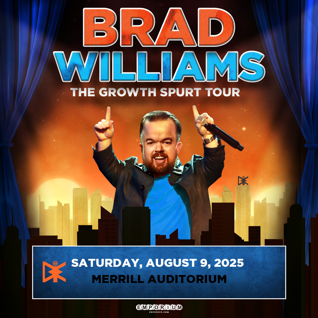 Brad Williams' Growth Spurt Tour comes to Merrill Auditorium TONIGHT! Get ready to laugh out loud all night long at this highly-anticipated night of comedy🎤😂

🎟 events.wfconcerts.com/BradWilliams
⏰ Doors: 6PM | Showtime: 7PM