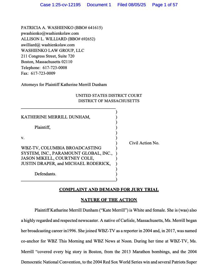 Libs of TikTok (@libsoftiktok) on Twitter photo Former news anchor sues CBS owned <a href="/wbznewsradio/">WBZ NewsRadio</a> for $4M claiming she was discriminated against for being White.
Katei Merrill was accused of committing "microaggressions" and displaying “unconscious bias”
In response to her alleged actions, Merrill was given a "career ending" Former news anchor sues CBS owned <a href="/wbznewsradio/">WBZ NewsRadio</a> for $4M claiming she was discriminated against for being White.
Katei Merrill was accused of committing "microaggressions" and displaying “unconscious bias”
In response to her alleged actions, Merrill was given a "career ending"