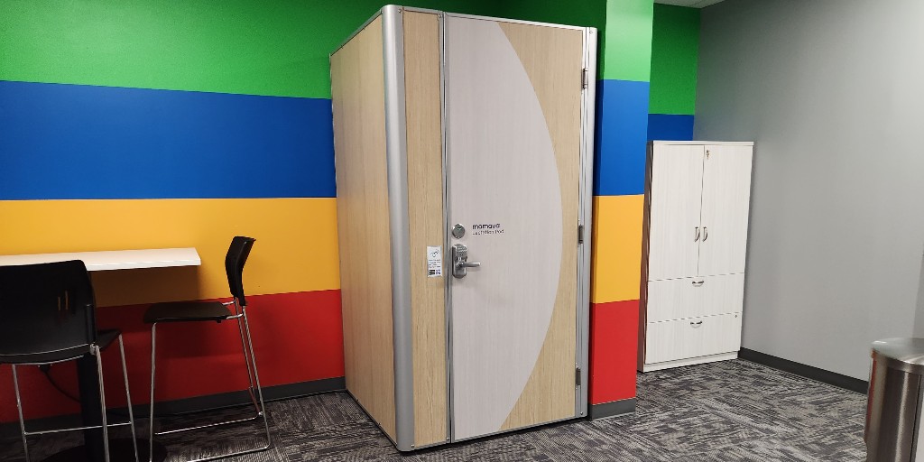 SmartStartMeck's tweet image. In 2023, SSMC added a Mamava Solo Lactation Pod to its suite on 5th St. in the Ascend Building. The pod allows nursing mothers a secure, discreet and private location to pump or feed, and is available to all nursing mothers within the building! #NationalBreastfeedingAwarenessWeek