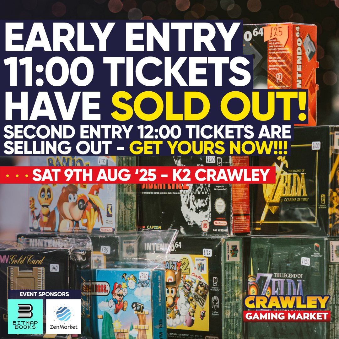 Replay Events (@replayevents) on Twitter photo ๐ฎ๐ฅ Crawley Gaming Market Update - Early Entry tickets have SOLD OUT! ๐ฅ๐ฎ
Second Door 12:00 are selling FAST! Donโt miss out on gaming deals, machines brought by London Pinball & <a href="/MyGAIME/">G'AIM'E</a> 's amazing lightgun โ grab a ticket now before theyโre gone!ย
๐ eventbrite.co.uk/e/1326407684089 ๐ฎ๐ฅ Crawley Gaming Market Update - Early Entry tickets have SOLD OUT! ๐ฅ๐ฎ
Second Door 12:00 are selling FAST! Donโt miss out on gaming deals, machines brought by London Pinball & <a href="/MyGAIME/">G'AIM'E</a> 's amazing lightgun โ grab a ticket now before theyโre gone!ย
๐ eventbrite.co.uk/e/1326407684089