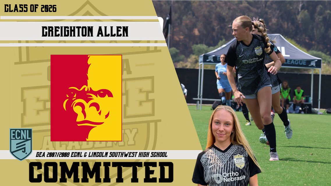 Happy Wednesday ✅

Now ➡️ LSW Silver Hawks

Next ➡️ Gorillas 🦍

Lincoln, NE 🔜 Pittsburg, KS

Congratulations to Creighton Allen (07/08G ECNL) for verbally committing to Pittsburg State University👍

We are proud of you Creighton👏

Leaders. Play. Here.

#GEAECNL #ClassOf2026