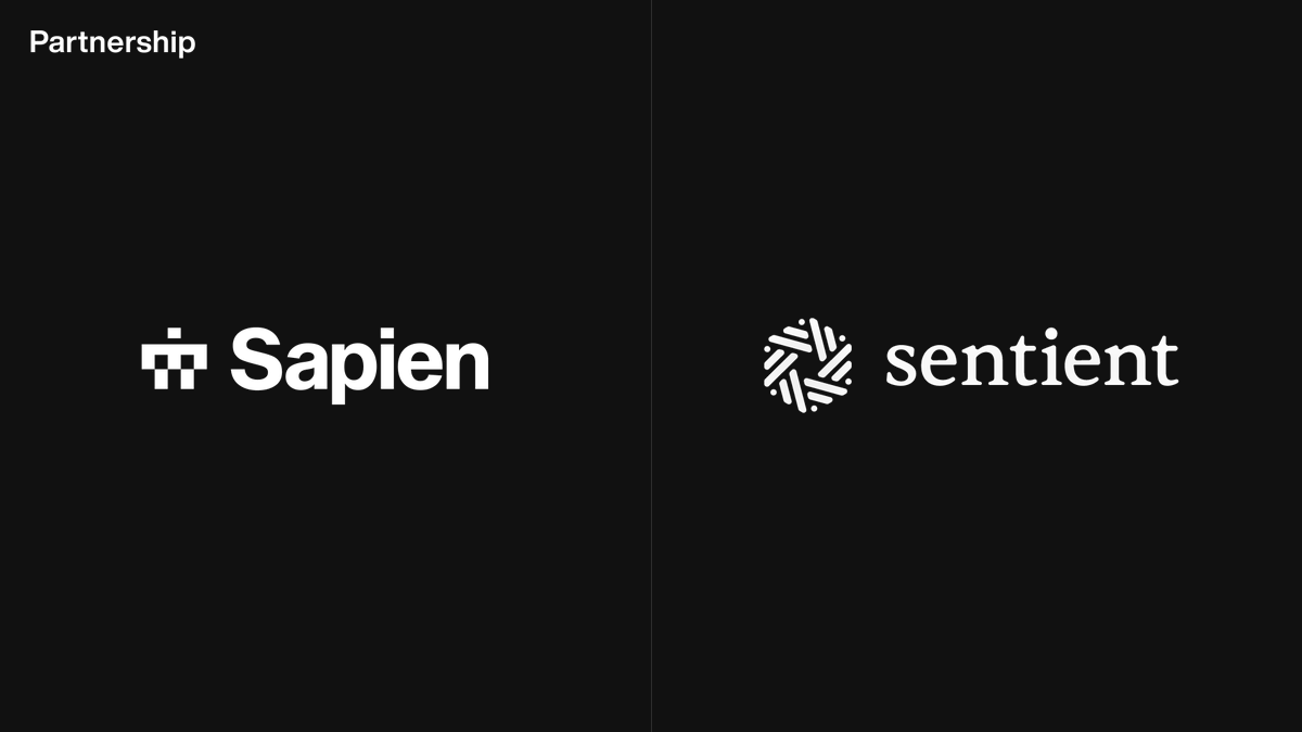 Sapien is proud to partner with <a href="/SentientAGI/">Sentient</a>!

Developing Open AGI standards; enabling 𝐮𝐬𝐞𝐫-𝐨𝐰𝐧𝐞𝐝 𝐝𝐚𝐭𝐚 to power better AI model training. Learn more about their initiative below.👇