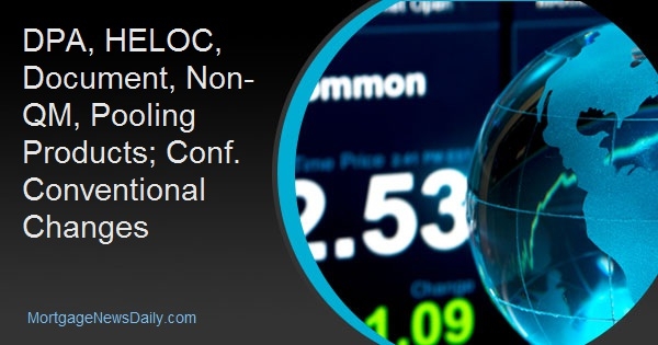 DPA, HELOC, Document, Non-QM, Pooling Products; Conf. Conventional Changes dlvr.it/TMLBTL