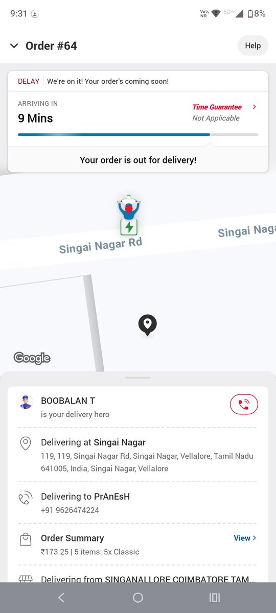 Pranesh_899's tweet photo. @dominoes @dominos 
What a pathetic order situation im facing 
Your app states that delivery guy is at my location meanwhile he when called is like far away
Its already been over 1 hour 
I was shown it'll be delivered within 45 minutes
This sucks https://t.co/TEIyww7fBc
