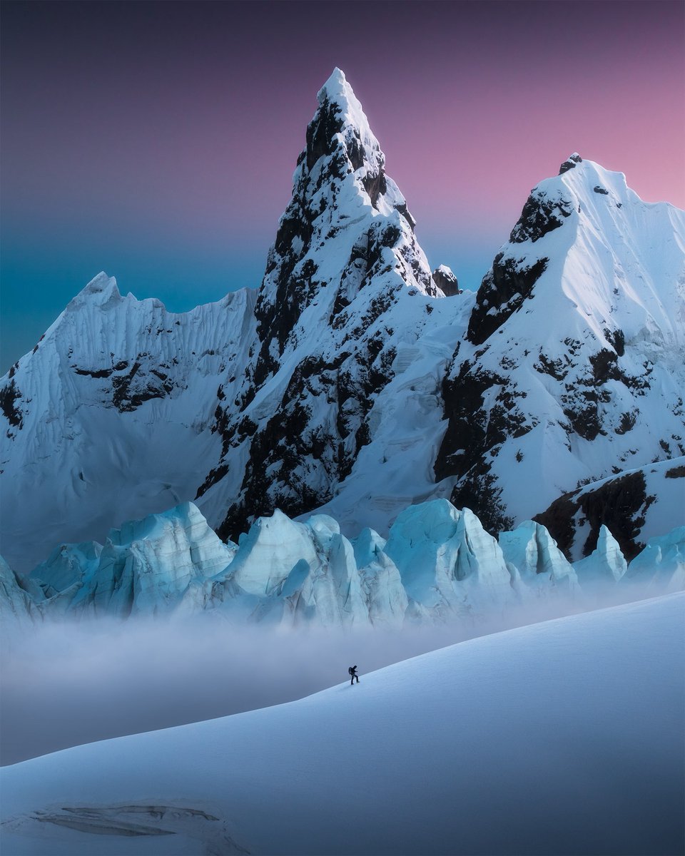 cathsimard_'s tweet image. Excited to share with you all my latest artwork and first of 2025, ‘’In the Shadow of Cayesh’’.

A high altitude composite and self portrait made of drone images, taken during my Maparaju expedition, Cordillera Blanca, Peru, 2025. 

More about the artwork below