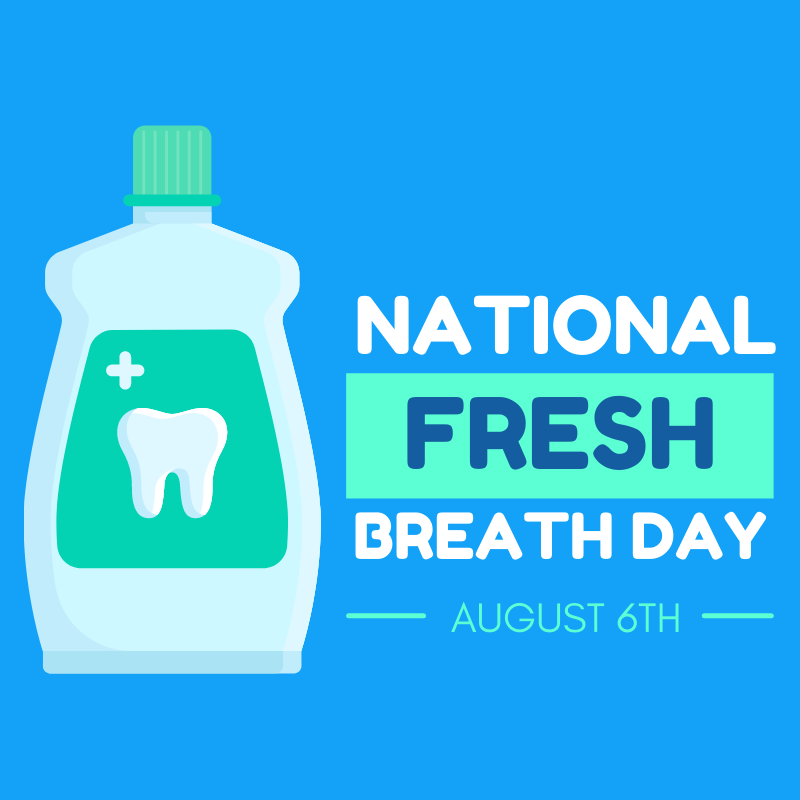Happy National Fresh Breath Day! 🌬️🦷 Fresh breath starts with great oral hygiene—brush, floss, and rinse to keep your smile (and breath) feeling fresh all day long. 😁✨ #FreshBreathDay #MintyFresh #HealthySmile