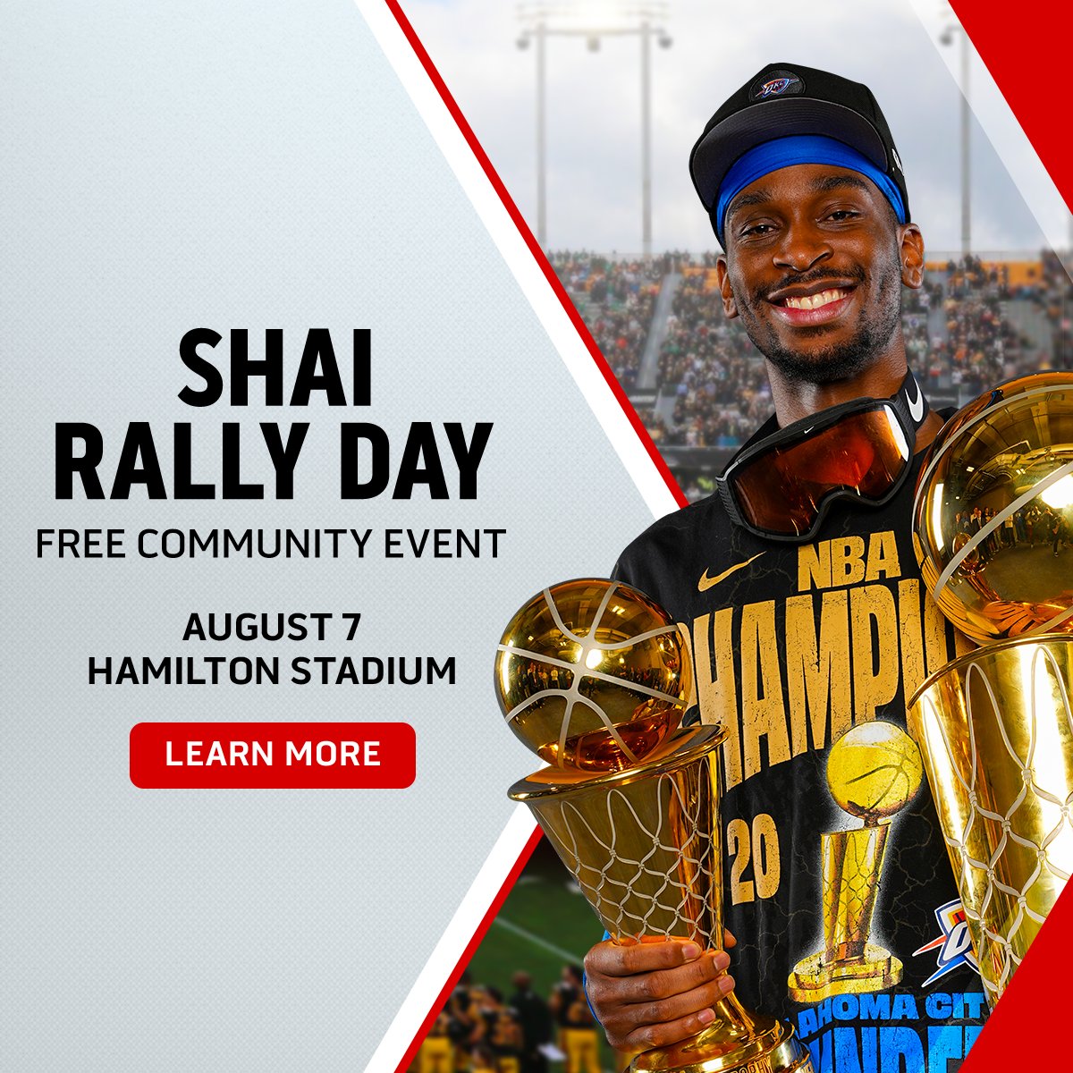 TSN PR (@tsn_pr) on Twitter photo The <a href="/cityofhamilton/">City of Hamilton</a> honours <a href="/shaiglalex/">Shai Gilgeous-Alexander</a> tomorrow for Shai Rally Day! 🏀🌟🗝️
The rally streams live on TSN.ca and the TSN app at 3:30 p.m. ET, followed later by the <a href="/CFLonTSN/">CFL on TSN</a> game between <a href="/Ticats/">Hamilton Tiger-Cats</a> 🆚 <a href="/BCLions/">BC LIONS</a> at 7 p.m. ET on <a href="/TSN_Sports/">TSN</a>. The <a href="/cityofhamilton/">City of Hamilton</a> honours <a href="/shaiglalex/">Shai Gilgeous-Alexander</a> tomorrow for Shai Rally Day! 🏀🌟🗝️
The rally streams live on TSN.ca and the TSN app at 3:30 p.m. ET, followed later by the <a href="/CFLonTSN/">CFL on TSN</a> game between <a href="/Ticats/">Hamilton Tiger-Cats</a> 🆚 <a href="/BCLions/">BC LIONS</a> at 7 p.m. ET on <a href="/TSN_Sports/">TSN</a>.