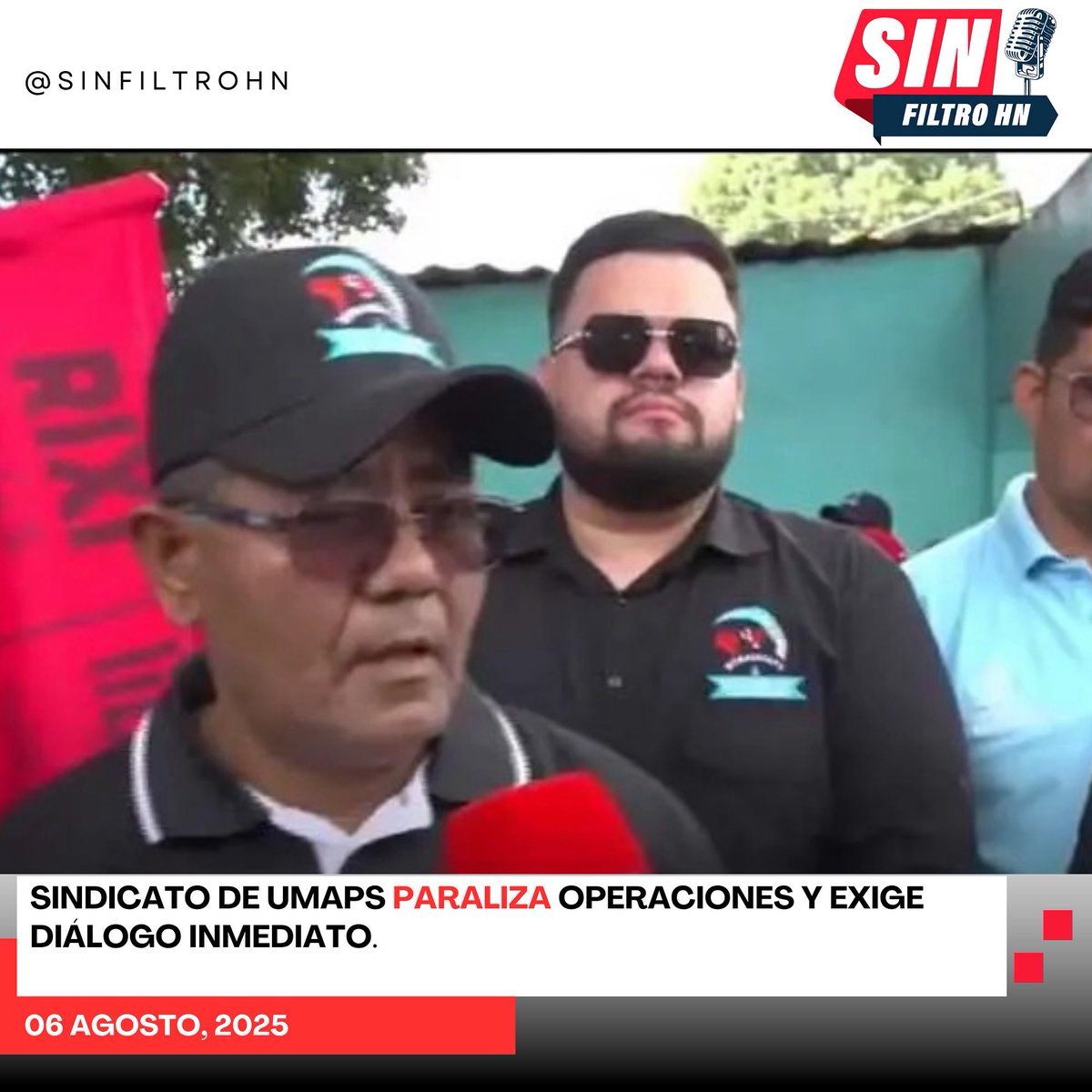 sinfiltrohns's tweet image. 🛑 Sindicato de UMAPS paraliza oficinas en Comayagüela, exigen negociación urgente del contrato colectivo y denuncian incumplimiento de derechos laborales. Protesta seguirá hasta que haya respuesta.

LEER:sinfiltrohn-noticias.com/sindicato-de-u…

#UMAPS #Comayagüela #ProtestaLaboral #AguaPotable