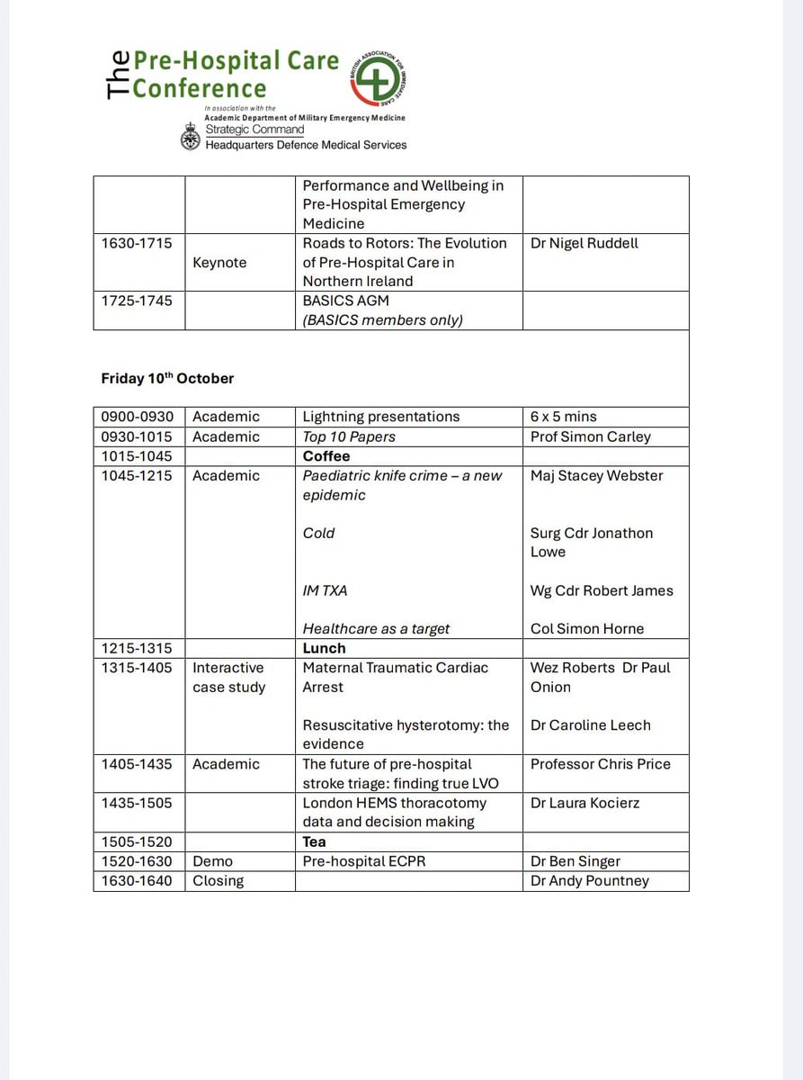 BASICS_HQ (@basics_hq) on Twitter photo 📢 Programme Announcement!
We’re thrilled to unveil the agenda for the Pre-Hospital Care Conference 2025, taking place on 9–10 October at the beautiful <a href="/SketchleyGrange/">Sketchley Grange</a>, Hinckley, Leicestershire.
Expect two days packed with:
🔹 Educational talks from leading speakers
🔹 📢 Programme Announcement!
We’re thrilled to unveil the agenda for the Pre-Hospital Care Conference 2025, taking place on 9–10 October at the beautiful <a href="/SketchleyGrange/">Sketchley Grange</a>, Hinckley, Leicestershire.
Expect two days packed with:
🔹 Educational talks from leading speakers
🔹