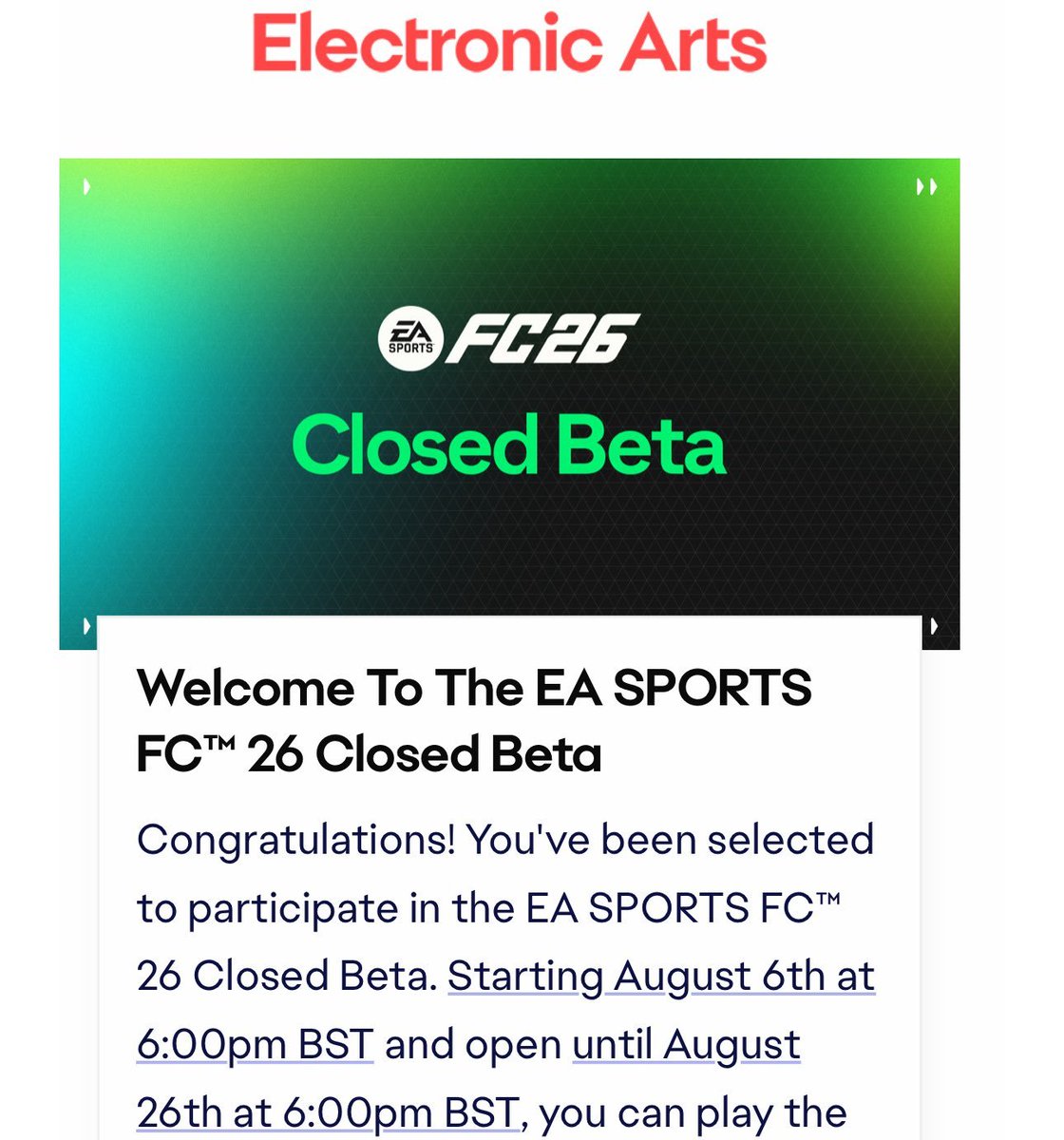 🚨 GIVEAWAY 🚨

I have 2 accounts with FC 26 Beta. 

I can only use the one on PC so there’s a code for PS5 and Xbox, all modes including ultimate team (FC Pro qualifier)  

Follow and repost to win 💚

#FC26Beta