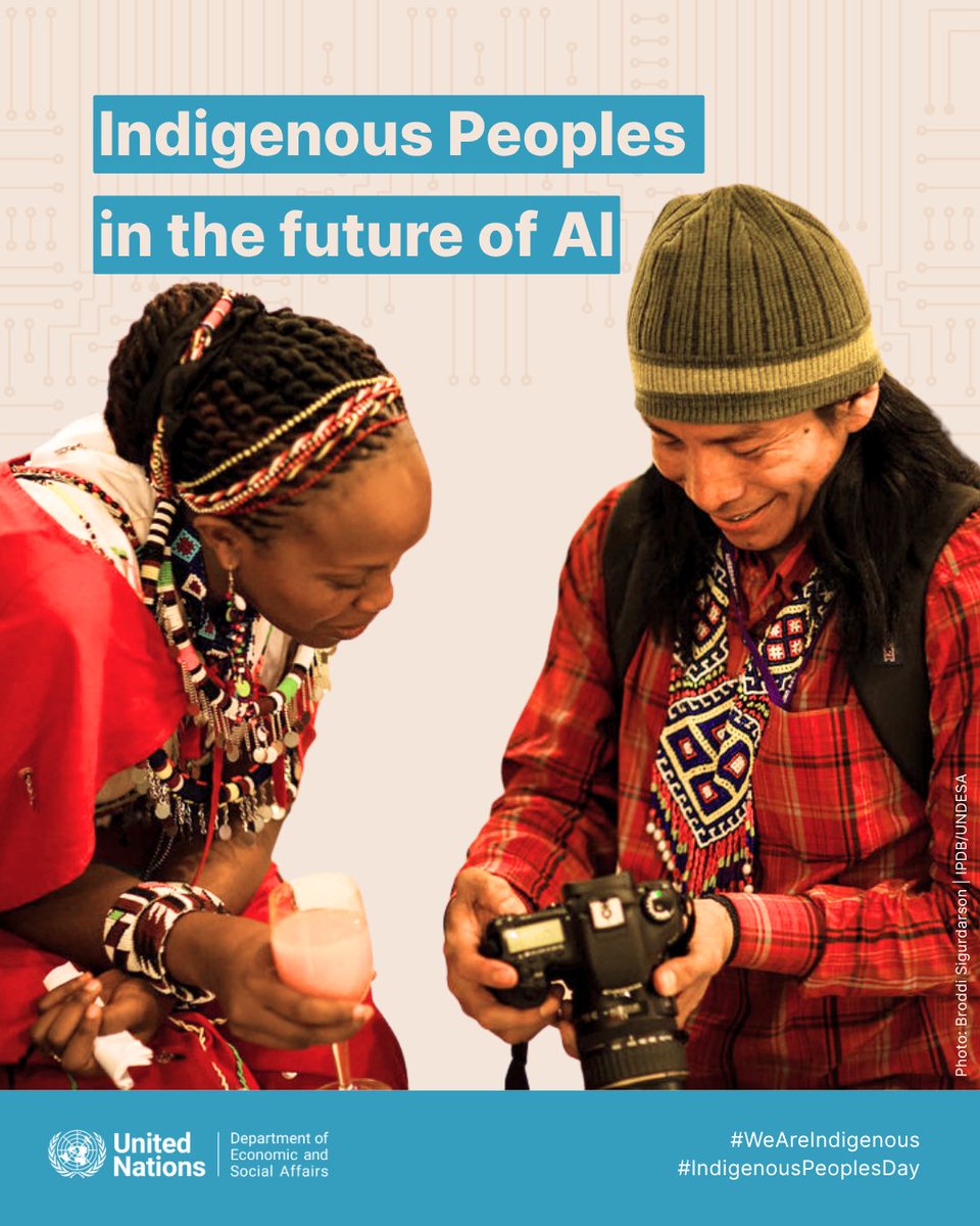 As global legal &amp; ethical frameworks on AI take shape,  there is a growing risk that Indigenous Peoples &amp; their knowledge systems are left out. To build just &amp; inclusive technologies, the meaningful participation of Indigenous Peoples is essential.
#WeAreIndigenous #IndigenousDay