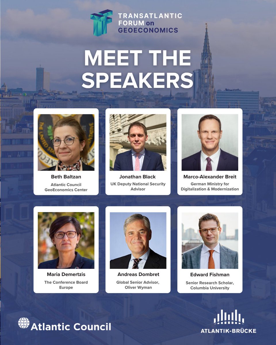 Atlantic Council GeoEconomics Center (@acgeoecon) on Twitter photo Join us, <a href="/ACEurope/">Atlantic Council Europe Center</a>, & <a href="/atlantikbruecke/">Atlantik-Brücke</a> at the Transatlantic Forum on Geoeconomics in Brussels 9/30!
Experts Beth Baltzan, <a href="/JonathanBlackUK/">Jonathan Black</a>, <a href="/Breitseiten/">Marco-Alexander Breit</a>, <a href="/mariademertzis/">Maria Demertzis</a> , Andreas Dombret, and <a href="/edwardfishman/">Eddie Fishman</a> will join to discuss trade, defense, and more⬇️
atlanticcouncil.org/programs/geoec… Join us, <a href="/ACEurope/">Atlantic Council Europe Center</a>, & <a href="/atlantikbruecke/">Atlantik-Brücke</a> at the Transatlantic Forum on Geoeconomics in Brussels 9/30!
Experts Beth Baltzan, <a href="/JonathanBlackUK/">Jonathan Black</a>, <a href="/Breitseiten/">Marco-Alexander Breit</a>, <a href="/mariademertzis/">Maria Demertzis</a> , Andreas Dombret, and <a href="/edwardfishman/">Eddie Fishman</a> will join to discuss trade, defense, and more⬇️
atlanticcouncil.org/programs/geoec…