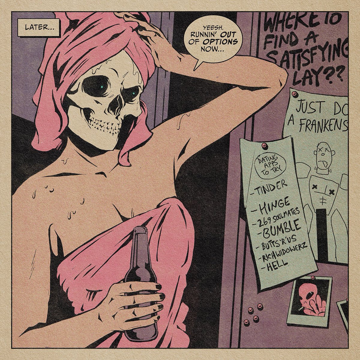 LIZZY (PART FOUR).

A weekly comic panel by <a href="/flopscomics/">𝙁𝙡𝙤𝙥𝙨</a> 

FULL COLOR ECLIPSE, the new album by STREET SEX, will be out on August 15th. You can preorder the vinyl now via Massacre Merch.