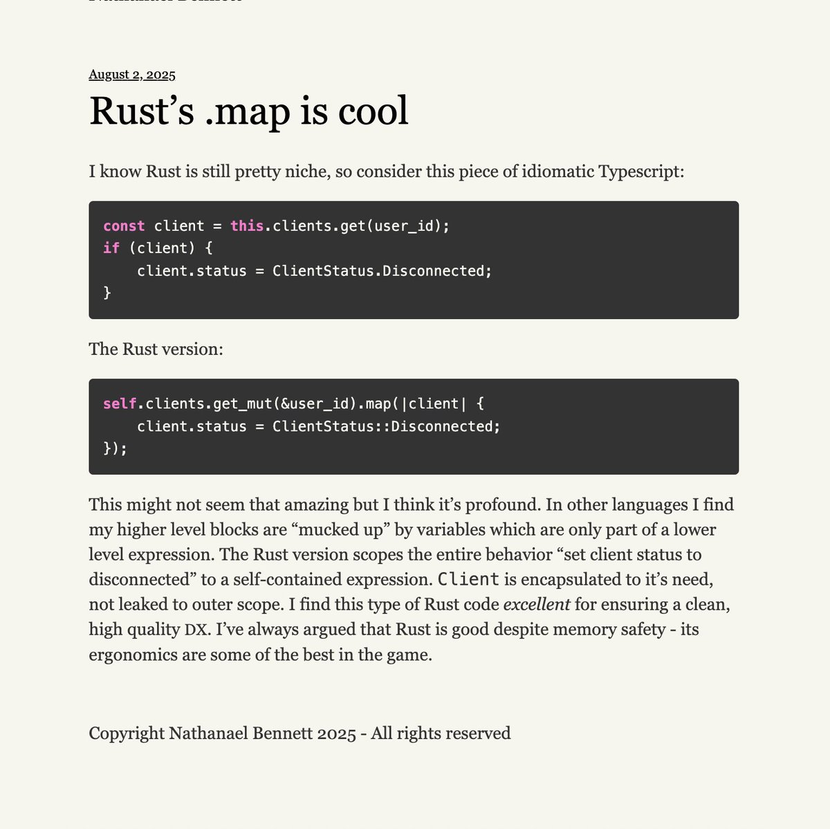 rustaceans_rs's tweet image. Rust’s .map is cool 🦀

#rust #rustlang #programming