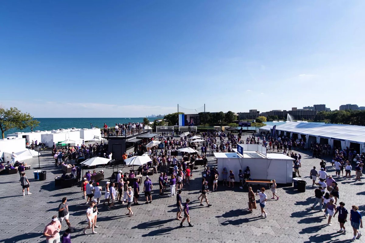 Excited to bring an enhanced fan experience to the Northwestern lakefront this football season. 🏟️ 

⏰ Earlier gates opening  
🎟️ Included with every game tix
📺 Big screens
🔊 Live DJ and appearances
🍻Craft beer &amp; drinks 
🍔 New concession items
🌊 Lake Michigan views