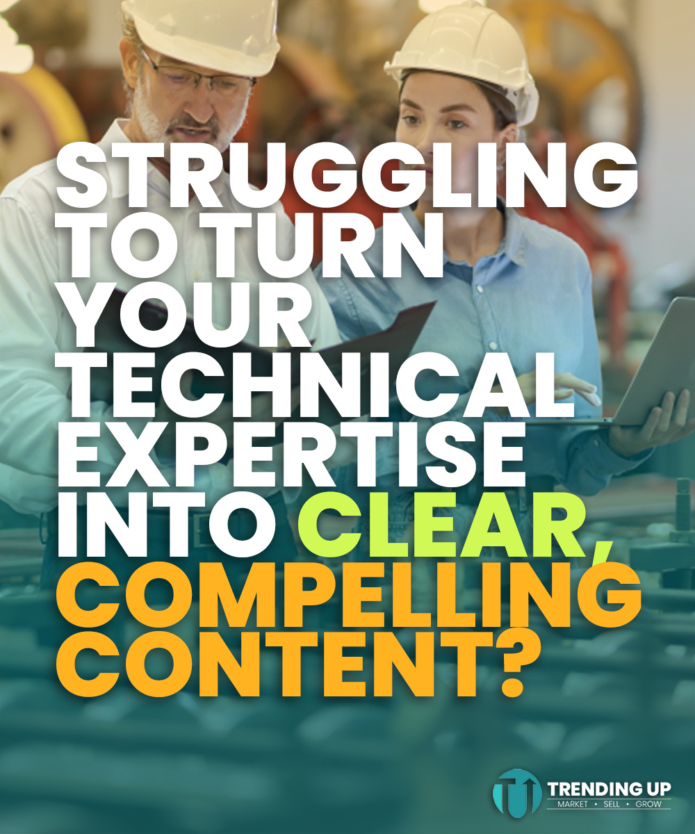 trendupstrategy's tweet image. Struggling to turn your complex technical expertise into clear, compelling content? bit.ly/46Kb2T0 #TechnicalContent #BrandAwareness #InboundMarketing #LeadGeneration #MarketingForManufacturers #ManufacturingIndustry