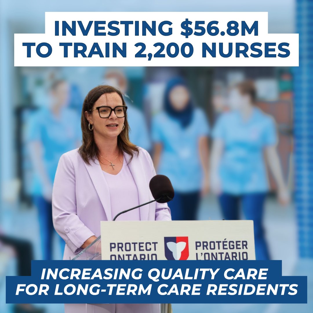 Our government announced our plan to train 2,200 additional nurses in our province’s colleges and universities.

This investment will help us protect Ontario’s long-term care sector, ensuring we have the staff to deliver quality care to residents.

Learn more: