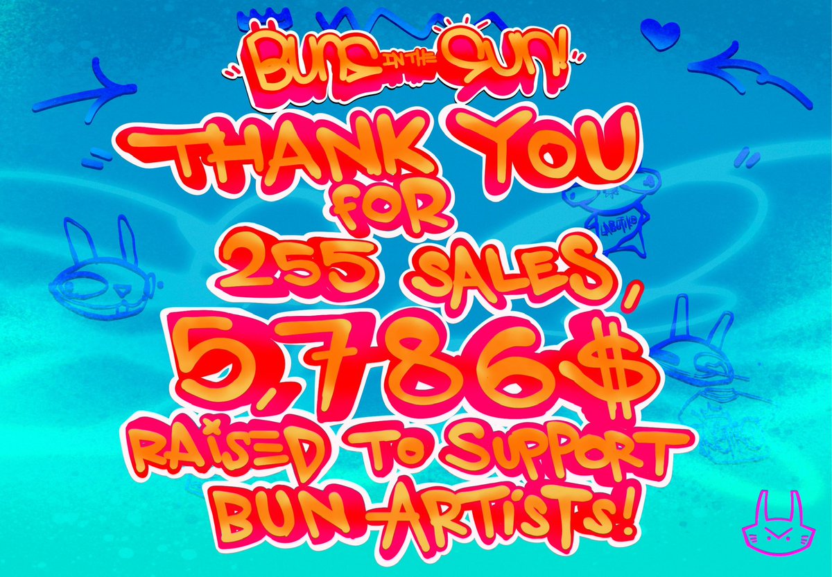 THANK YOU SO MUCH EVERYONE WHO SUPPORTED , COLLECTED , AND SHOWED UP FOR THE BUNS ☀️

YOU ALL CONTRIBUTED AND RALLIED TO SUPPORT OUR ARTIST BUNS 🙏💕🐰

The biggest of shout outs to <a href="/mallowdotart/">mallow</a>  and the whole team that helped us bring this to reality!

RAFFLE INCOMING