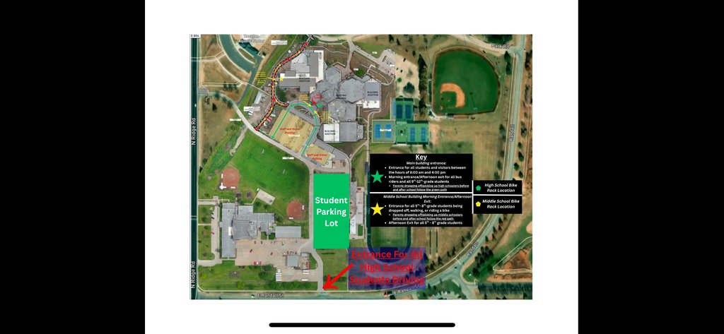 Please click the following link for a USD 460 Update including a diagram of student drop-off and pick-up locations along with traffic flow for the new MS/HS Building.
hesstonschools.org/page/latest-up…