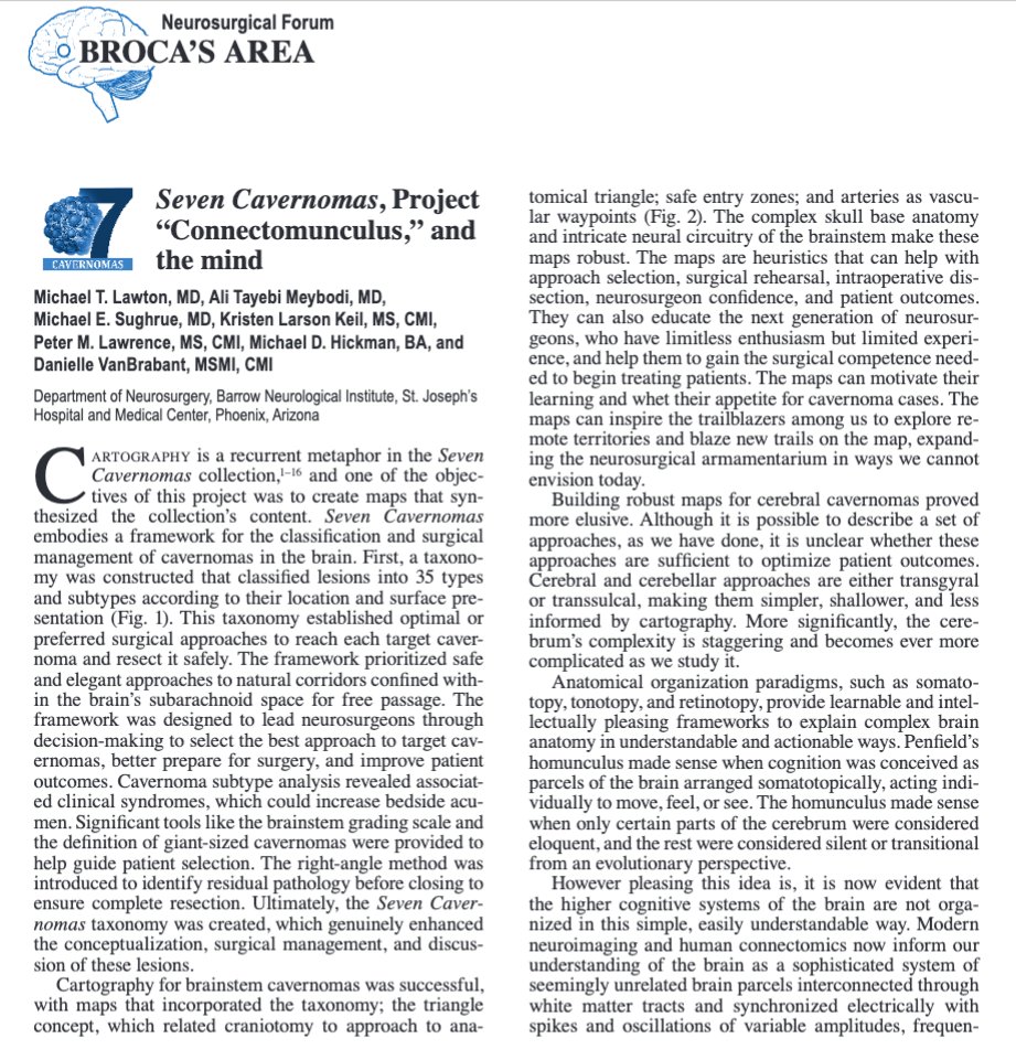 Michael T. Lawton, MD (@mtlawton) on Twitter photo Here’s the 5th of the #1KPubMed articles to go with today’s Seven Series video, which discusses how we neurosurgeons should maximize our unique surgical access to the human brain to study and understand how it functions as the mind…
pubmed.ncbi.nlm.nih.gov/39889294/ Here’s the 5th of the #1KPubMed articles to go with today’s Seven Series video, which discusses how we neurosurgeons should maximize our unique surgical access to the human brain to study and understand how it functions as the mind…
pubmed.ncbi.nlm.nih.gov/39889294/