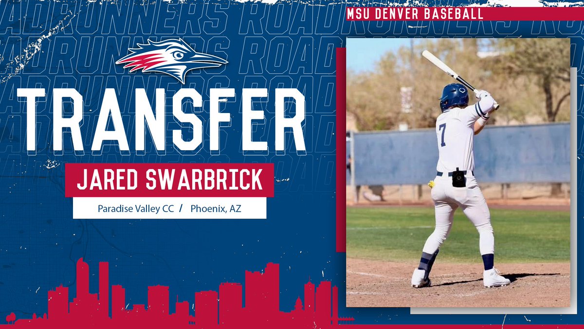 Infielder/outfielder <a href="/JaredSwarbrick/">jared swarbrick</a> joins the Roadrunners baseball squad this season! Welcome to downtown Denver!

#GetRowdy🔴🔵