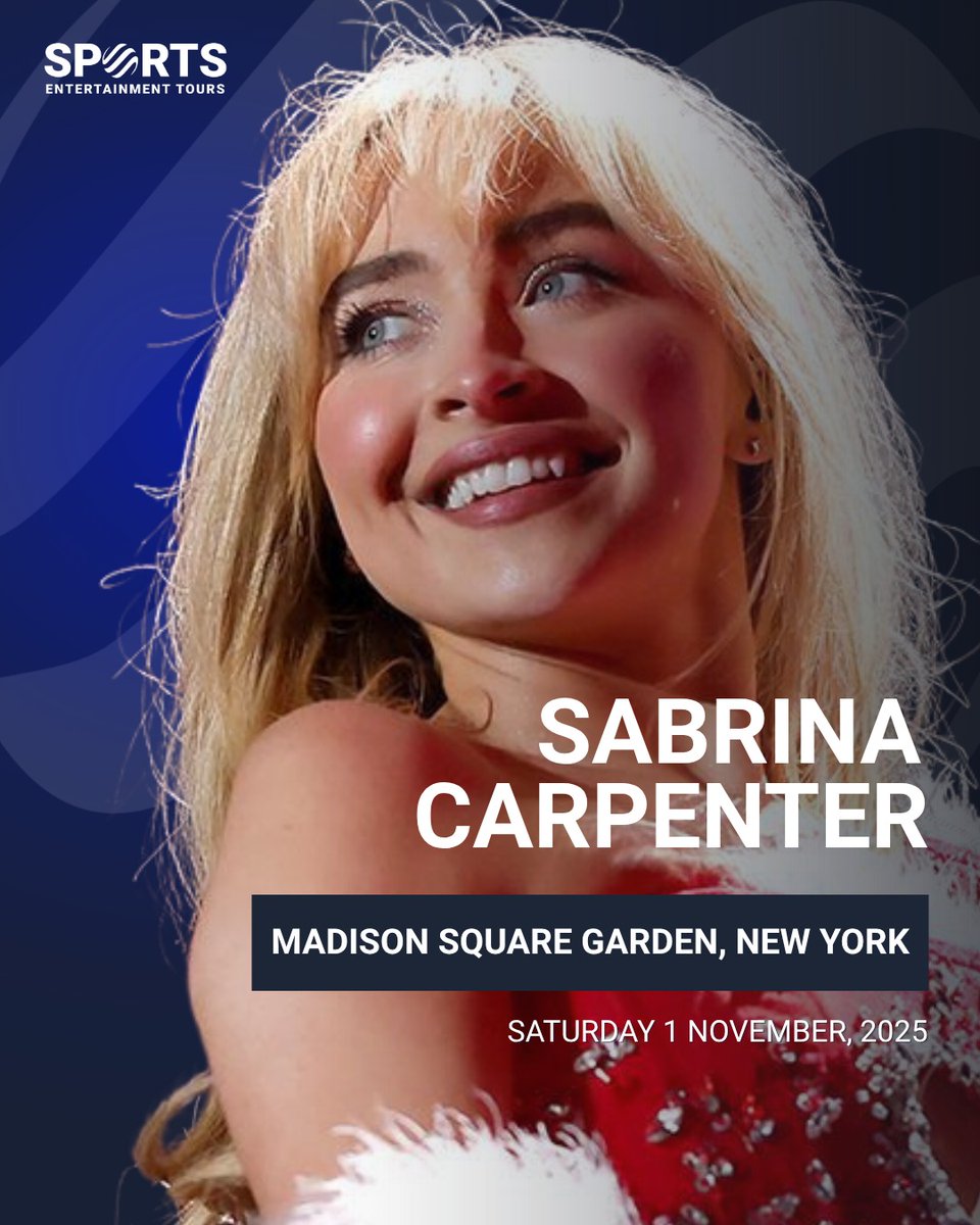 Sports Entertainment Tours (@setourscom) on Twitter photo ๐ค Sabrina Carpenter Live in New York! โจ
๐
Saturday, 1 November 2025
๐ 7 PM
With Sports Entertainment Tours, your concert experience includes:
๐๏ธ Official tickets
๐จ Premium hotel accommodations
๐ฝ๏ธ VIP hospitality options
info@sportsentertainmenttours.com
+44 (0) 2890 024446 ๐ค Sabrina Carpenter Live in New York! โจ
๐
Saturday, 1 November 2025
๐ 7 PM
With Sports Entertainment Tours, your concert experience includes:
๐๏ธ Official tickets
๐จ Premium hotel accommodations
๐ฝ๏ธ VIP hospitality options
info@sportsentertainmenttours.com
+44 (0) 2890 024446