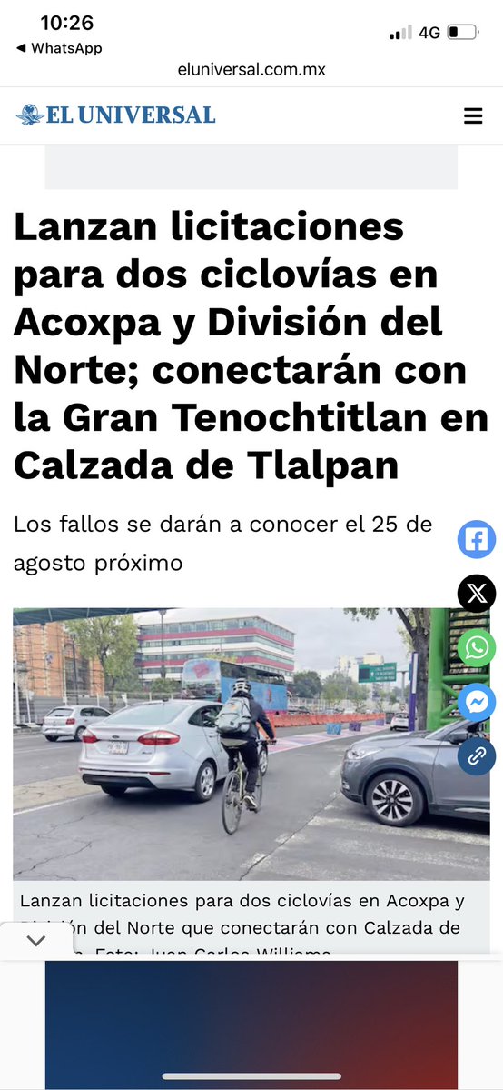 Ximena Rosas (@jamonarosas) on Twitter photo Ahora va la buena🤩
La <a href="/SOBSECDMX/">Secretaría de Obras y Servicios CDMX</a> lanzó la licitación para la construcción de 5 ciclovías nuevas. Entre ellas, la de División del Norte al sur de Churubusco 🥳😃
Esto significa que por fin comenzarán a conectar al sur de la ciudad con la red de ciclovías existentes🚲🛣️ Ahora va la buena🤩
La <a href="/SOBSECDMX/">Secretaría de Obras y Servicios CDMX</a> lanzó la licitación para la construcción de 5 ciclovías nuevas. Entre ellas, la de División del Norte al sur de Churubusco 🥳😃
Esto significa que por fin comenzarán a conectar al sur de la ciudad con la red de ciclovías existentes🚲🛣️