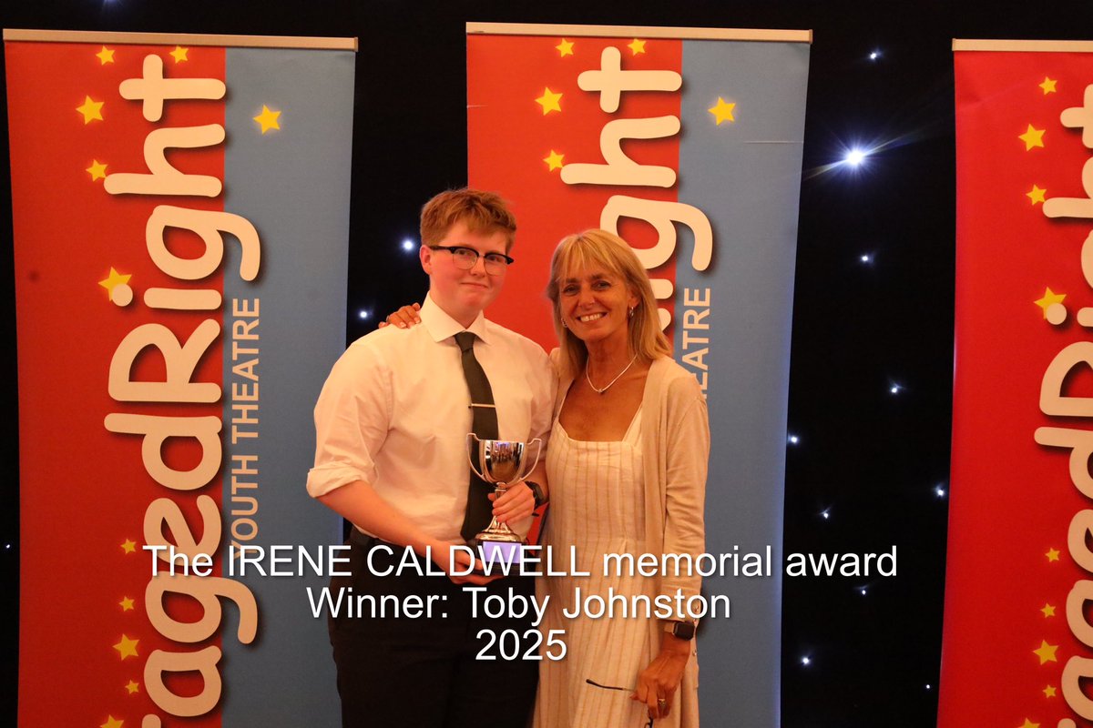 This year we remember a very special lady who was supportive of StagedRight over many years and who left in her will many of her beloved costumes. 
The Irene Caldwell award was gifted by husband Harry for a student chosen by our wardrobe team who brings positivity backstage.