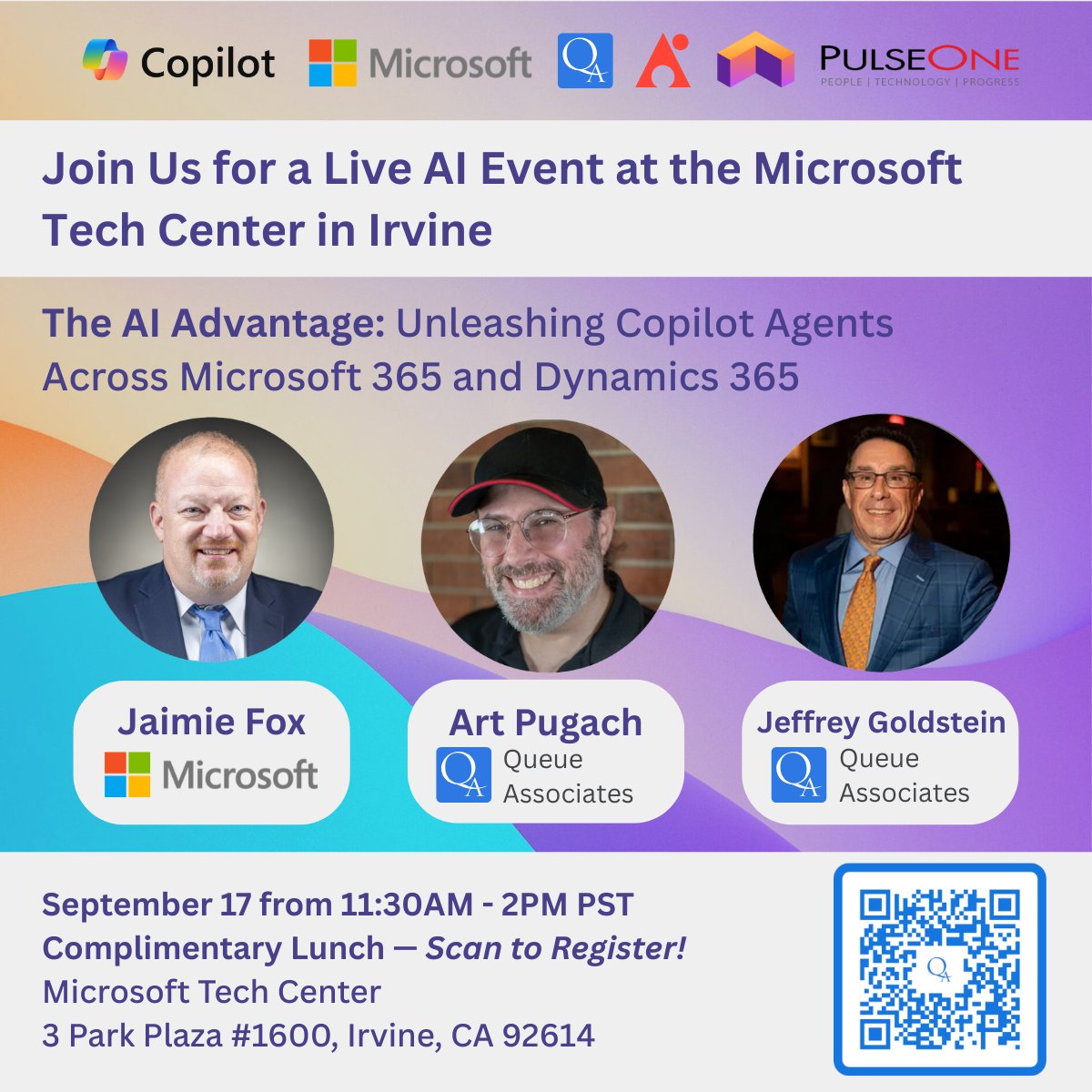 Join <a href="/Microsoft/">Microsoft</a>, <a href="/QueueAssociates/">Queue Associates</a>, <a href="/PulseOneGroup/">PulseOne</a>, <a href="/AvePoint/">AvePoint</a>, and <a href="/Touchbrick/">TouchBrick</a> for a live demo of how <a href="/Copilot/">Microsoft Copilot</a> with <a href="/Microsoft365/">Microsoft 365</a> &amp; <a href="/MSFTDynamics365/">Dynamics 365</a> is transforming the way leaders work!

🗓️Sept 17 | 11:30 AM – 2 PM PT
📍Microsoft Tech Center–Irvine, CA
🔗bit.ly/CopilotinIrvine
