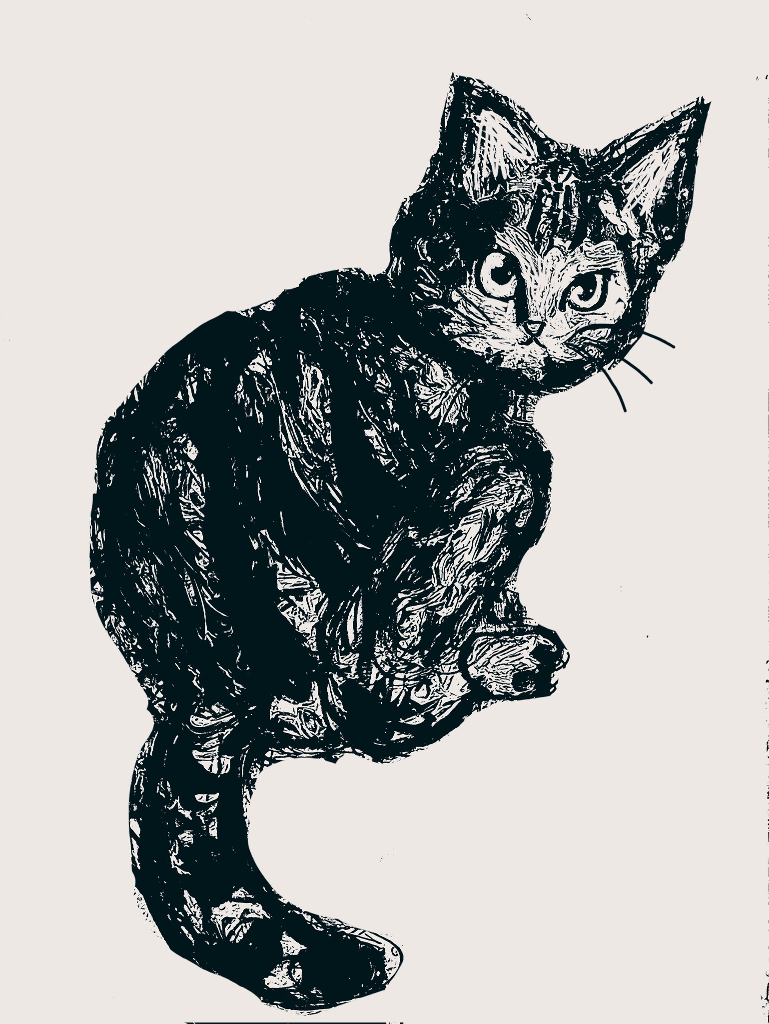 一番人気❗️今年ラス1❕️手作り額付き銅版画応用絵画　「きらめきニャンコ」 手作り額付き銅版画カラー作品 「はじまりのニャンコ」 - メルカリ