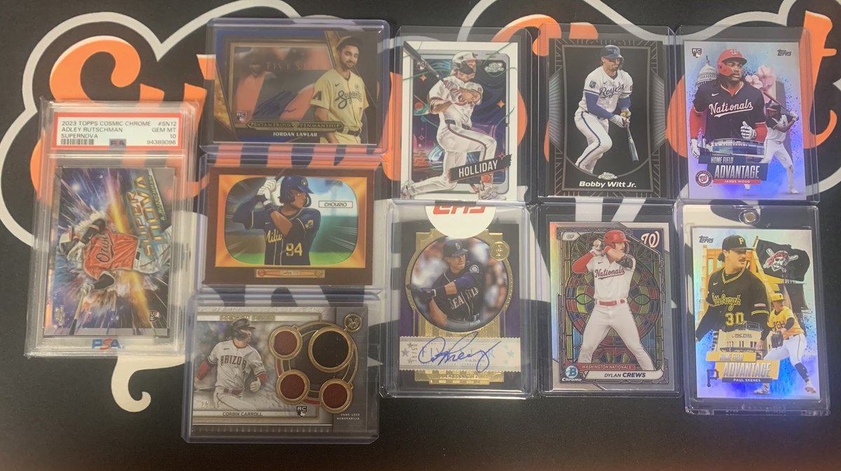 EutawStreetBreaks (@eutawstbreaks) on Twitter photo We ran the 10x10 giveaway races last night, had a few repeat winners! Now, they get to pick which cards they’d like from this group!
Want a chance to win? Just join one of the next 10 breaks! Congrats- <a href="/JDAWS370/">jd</a> <a href="/TheChetNelson/">Chet Nelson</a> <a href="/LStocks86/">Larry</a> <a href="/PoliteDKnight/">Dave Knight</a> <a href="/zman62885/">Zachary Engley</a> <a href="/MGrove17/">Matt Grove</a> We ran the 10x10 giveaway races last night, had a few repeat winners! Now, they get to pick which cards they’d like from this group!
Want a chance to win? Just join one of the next 10 breaks! Congrats- <a href="/JDAWS370/">jd</a> <a href="/TheChetNelson/">Chet Nelson</a> <a href="/LStocks86/">Larry</a> <a href="/PoliteDKnight/">Dave Knight</a> <a href="/zman62885/">Zachary Engley</a> <a href="/MGrove17/">Matt Grove</a>