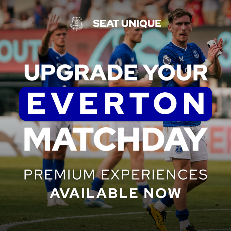seatunique's tweet photo. Skip the stress of sold-out games. Everton Premium Experiences guarantee your seat, VIP treatment, and an unforgettable matchday. Secure yours today!