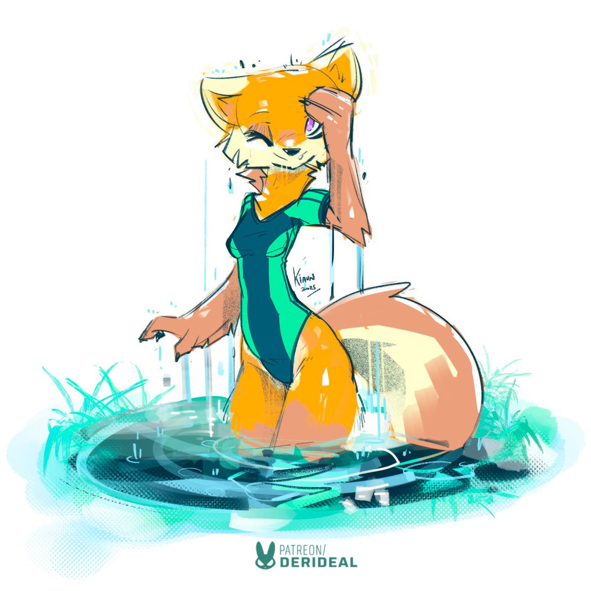 A cute marten taking a swim (✏️)