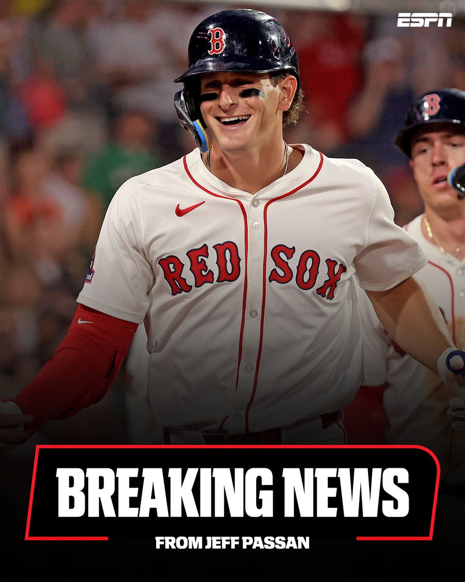 ESPN (@espn) on Twitter photo Breaking: Outfielder Roman Anthony and the Boston Red Sox are finalizing an eight-year, $130 million contract extension, sources tell <a href="/JeffPassan/">Jeff Passan</a>. The deal, which is pending a physical, includes a club option and will keep Anthony under team control through 2034.
Get breaking Breaking: Outfielder Roman Anthony and the Boston Red Sox are finalizing an eight-year, $130 million contract extension, sources tell <a href="/JeffPassan/">Jeff Passan</a>. The deal, which is pending a physical, includes a club option and will keep Anthony under team control through 2034.
Get breaking