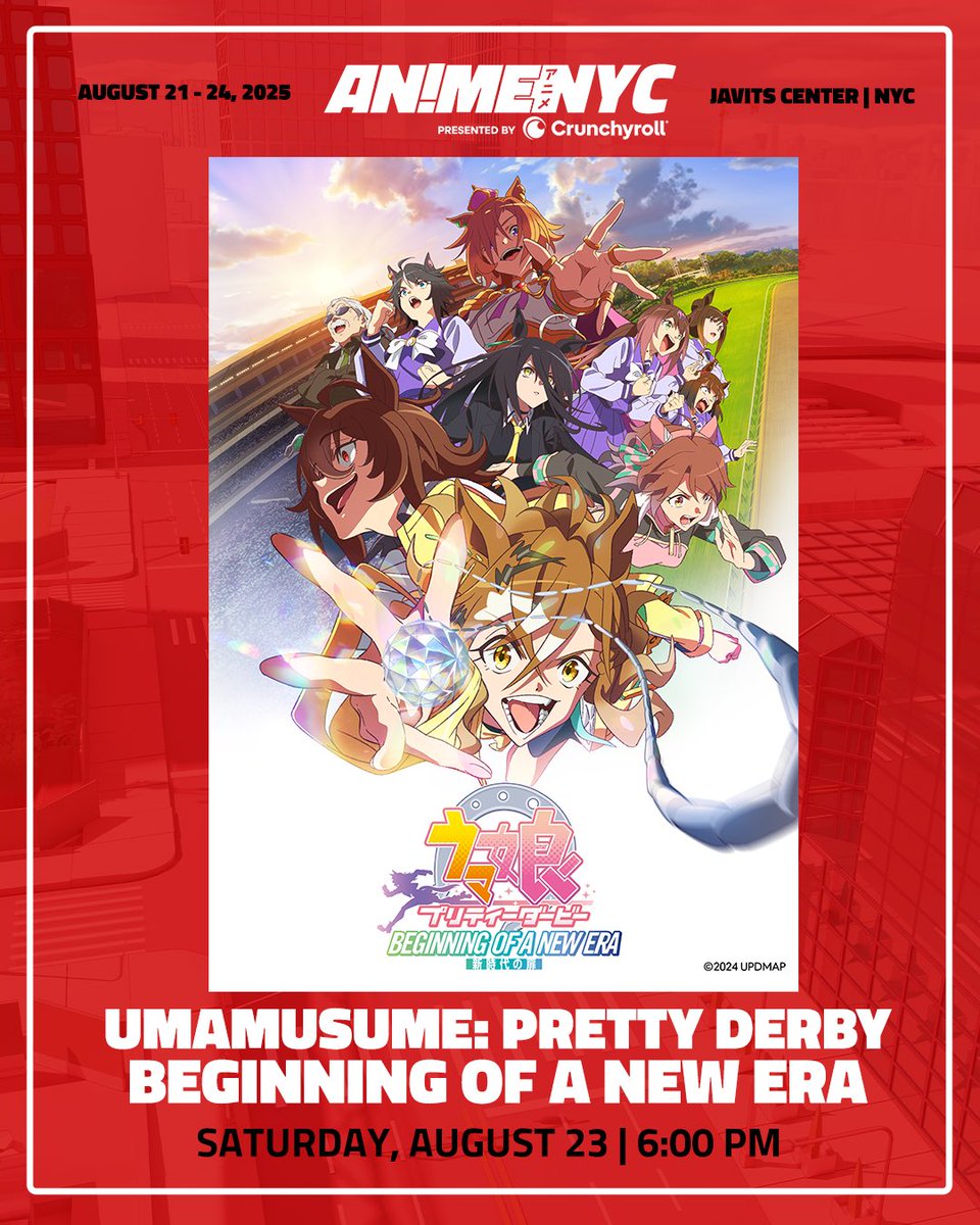 animenyc's tweet photo. 🍎 PROGRAMMING ANNOUNCEMENT 🍎

Join us for a special screening of Beginning of a New Era, the critically acclaimed movie from the Umamusume: Pretty Derby franchise!

📲 CURATE YOUR OWN SCHEDULE: https://t.co/RBG0H5rbDb
🎟️ LIMITED BADGES LEFT @ https://t.co/diaBQfUqWT https://t.co/MJt7f5OrnR