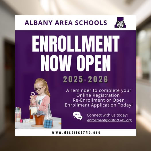Reminder! Complete your OLR -- 25-26 enrollment is open for all NEW and EXISTING resident or open-enrolled students. district745.org/enrollment

Questions? Contact helpdesk@district745.org.
#PurplePride #HuskiesPullTogether #ISD745