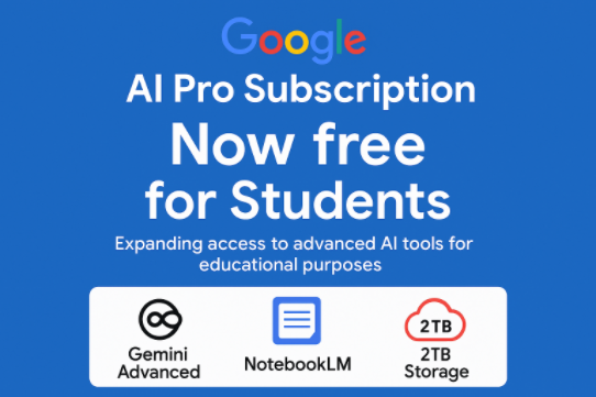 Smiledigitalsol's tweet photo. Google AI Pro Now Free for Students: How to Access in 5 Min
Here: https://t.co/vQi6vcYT8Z
#googleeducation #SundarPichai #googleoffer #AIinEducation #Sankalp2025 #GodNightWednesday https://t.co/s3XtdzPEiH