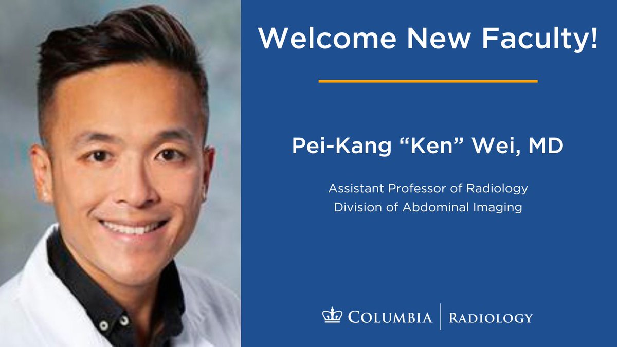 A warm welcome to Ken Wei, MD, who joined our Division of Abdominal Imaging this month!