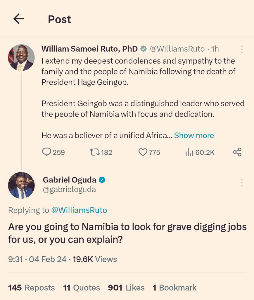 Gabriel Oguda has been appointed by Ruto as a member of NADCO.
