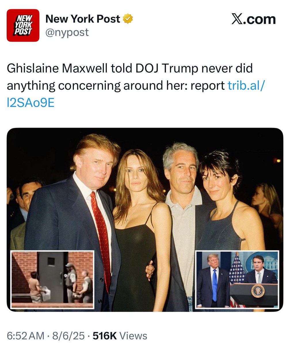 Well well well…

So now Virginia Giuffre (RIP) and Ghislaine Maxwell claim Trump is innocent.

Read this. Share it.

This is not going to work out the way the Left thinks it will.